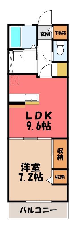 FERIIESTE(1LDK/2階)の間取り写真