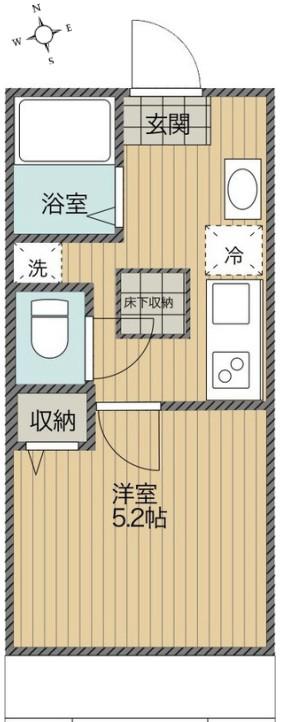 京成本線 京成小岩駅 徒歩8分 2階建 築4年(1K/2階)の間取り写真