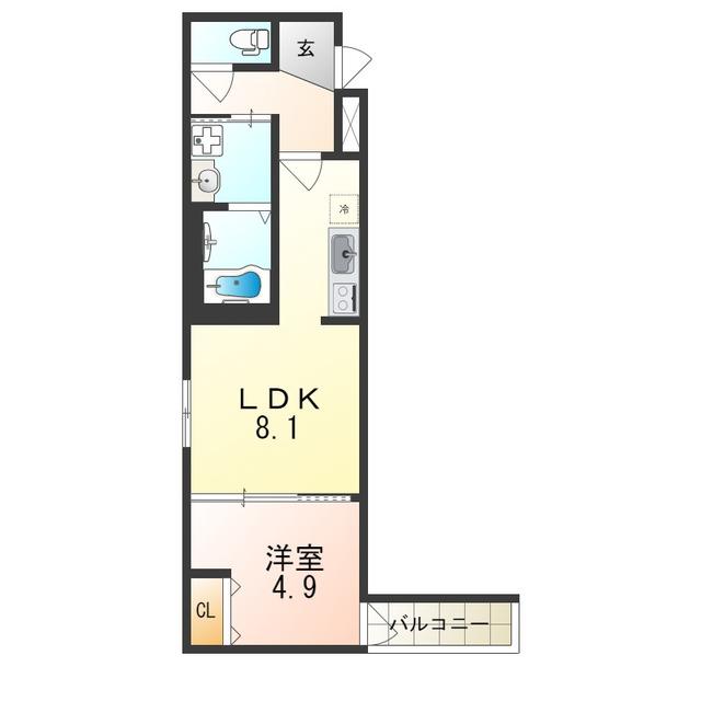 フジパレス高石III番館(1LDK/1階)の間取り写真
