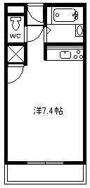 ユートピア若葉(ワンルーム/1階)の間取り写真