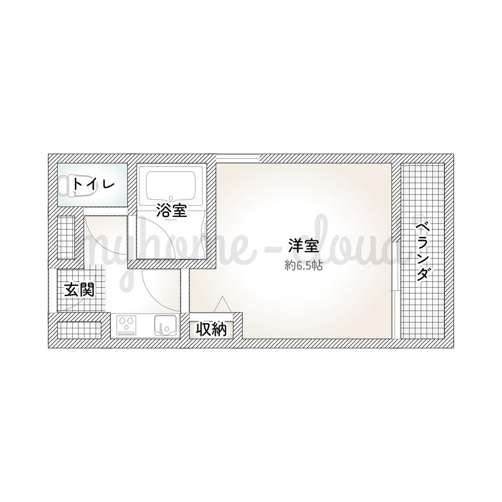 シャルマンフジ貝塚弍番館(1K/2階)の間取り写真