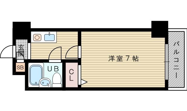 大桐ハイツ北(1K/1階)の間取り写真