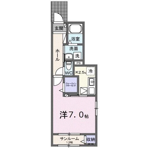 YS ミニョン(1K/1階)の間取り写真