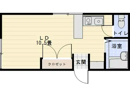 アビタシオン90(ワンルーム/1階)の間取り写真