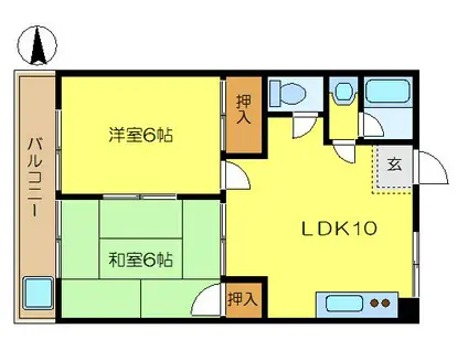 和泉マンション第3(2LDK/3階)の間取り写真
