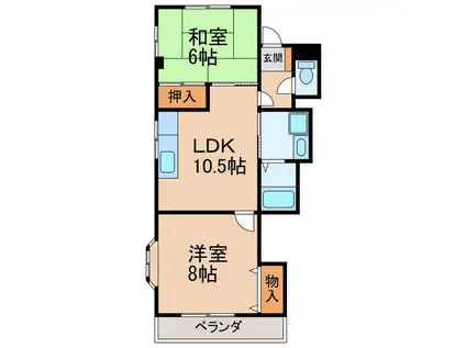 エメラルドハイツ6(2LDK/1階)の間取り写真