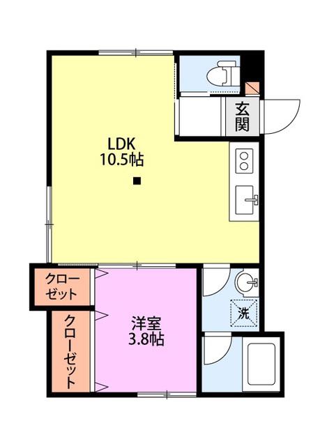 ハイムホープ(1LDK/2階)の間取り写真