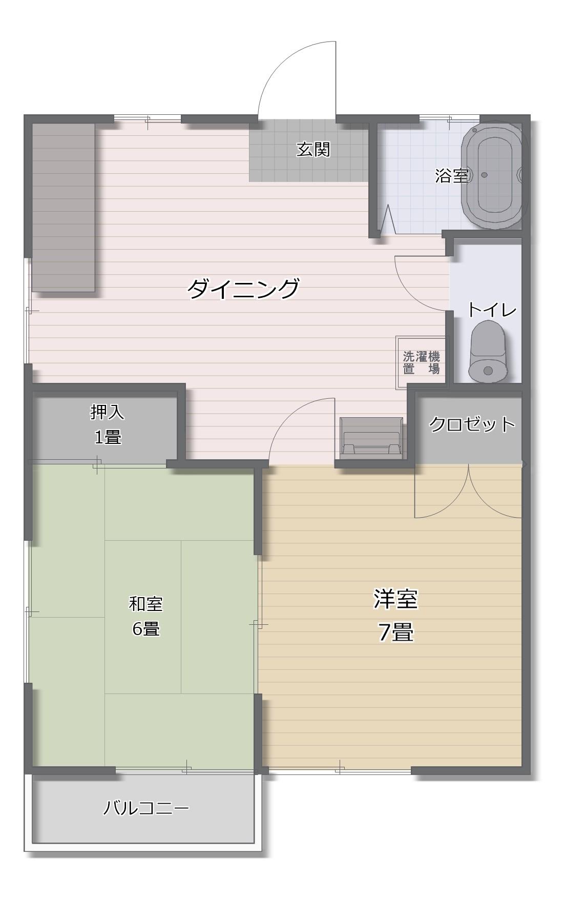 国分寺西ハイツ(2DK/2階)の間取り写真