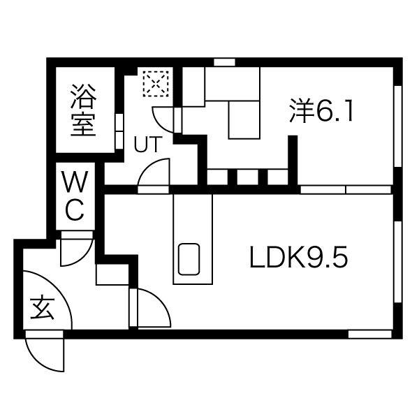 COMSAP24 PARKSIDE(1LDK/2階)の間取り写真