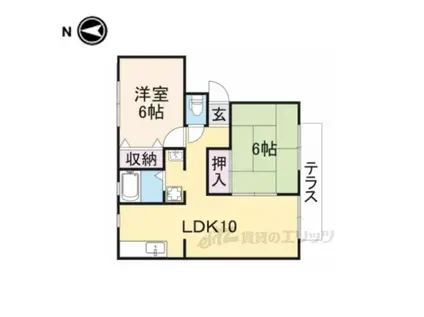ファミール寺田B棟(2LDK/1階)の間取り写真