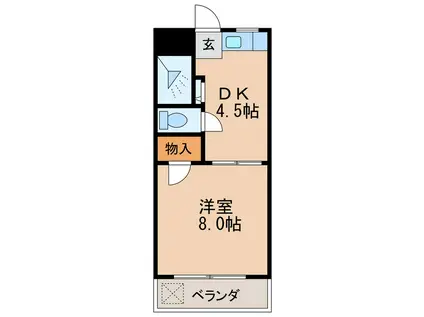 七福マンション(1DK/2階)の間取り写真