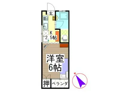 第1米原コーポ(1K/2階)の間取り写真