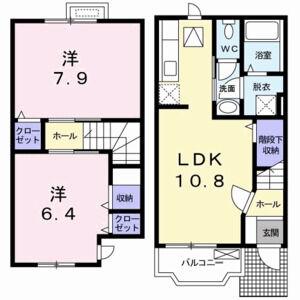 ミルト池島(2LDK/1階)の間取り写真
