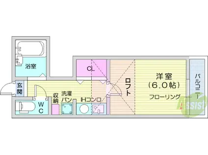 ゴールドレジデンス高崎(1K/1階)の間取り写真
