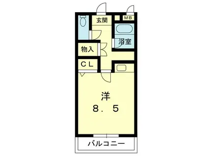 ビルディング大和(ワンルーム/4階)の間取り写真