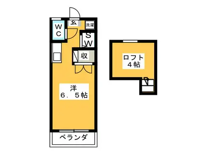 ビレッジ住めば都(ワンルーム/2階)の間取り写真