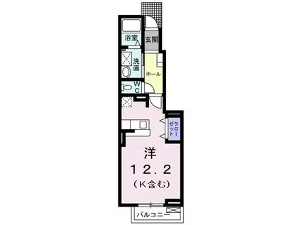 ヴィラOGATA(ワンルーム/1階)の間取り写真