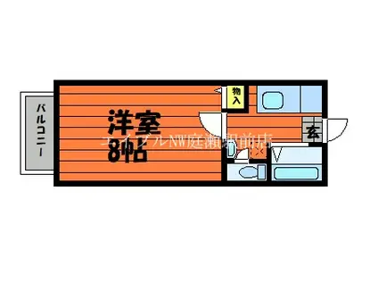 ロイヤルハイネス三田 B(1K/1階)の間取り写真