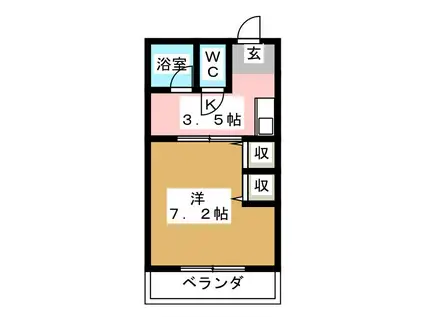 ムーニー野田(1K/1階)の間取り写真