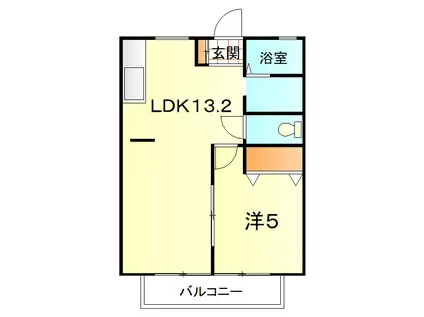 ハイツマルヤマI(1LDK/2階)の間取り写真