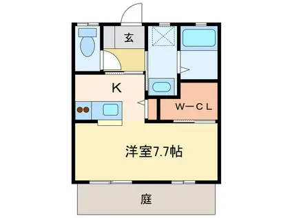 シャーメゾンI・T(1K/1階)の間取り写真