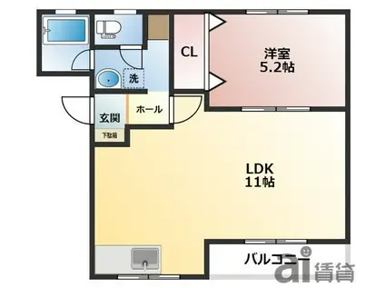 マンション富士(1LDK/3階)の間取り写真
