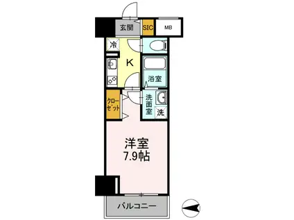 D-ROOM早稲田(1K/9階)の間取り写真