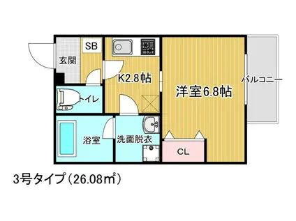 八尾本町5丁目KAP(1K/1階)の間取り写真