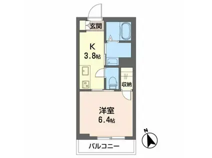 シャーメゾン花木(1K/3階)の間取り写真