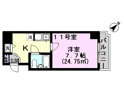 中央第10北松戸ビル(1K/3階)の間取り写真