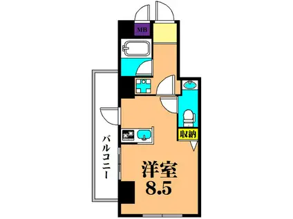 ステラ仙台坂(ワンルーム/4階)の間取り写真