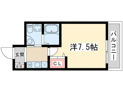 アスール江坂サード(1K/2階)の間取り写真