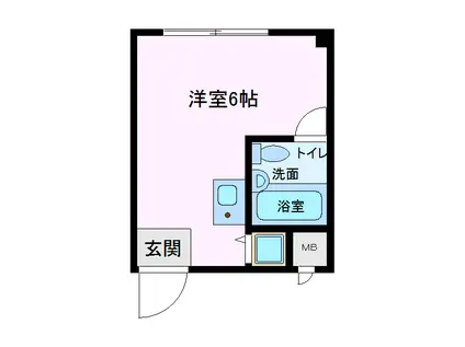 ビスタ八戸ノ里(ワンルーム/2階)の間取り写真