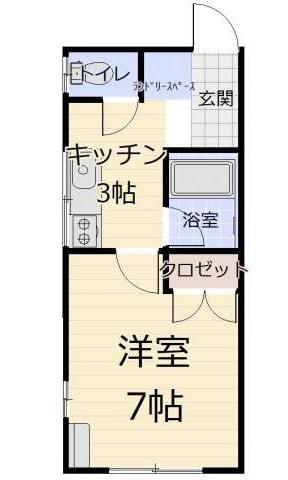コーポメロディー(1K/2階)の間取り写真