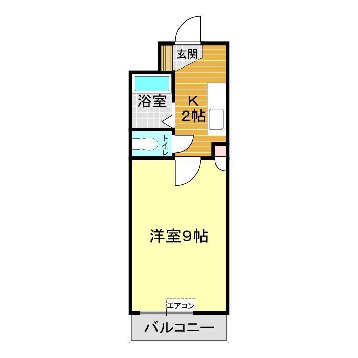 グランドヒルズF1(1K/3階)の間取り写真