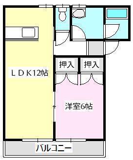 ハイツヤナギダA棟(1LDK/1階)の間取り写真
