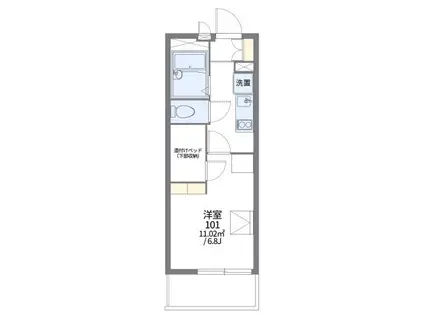 レオパレスKASHIWA(1K/1階)の間取り写真