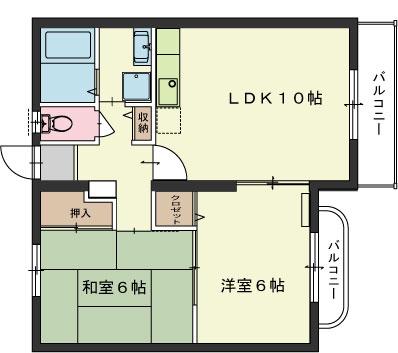 ピーターパン(2LDK/1階)の間取り写真