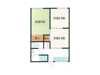 旭ハイツ(3K/1階)の間取り写真