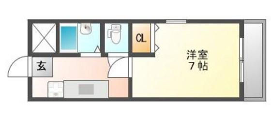 入江第二ビル(1K/5階)の間取り写真