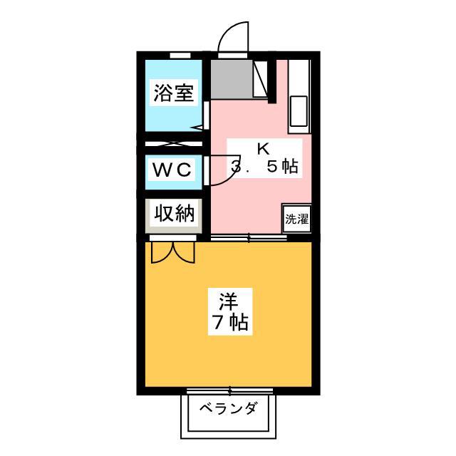 ルミエール関谷(1K/1階)の間取り写真