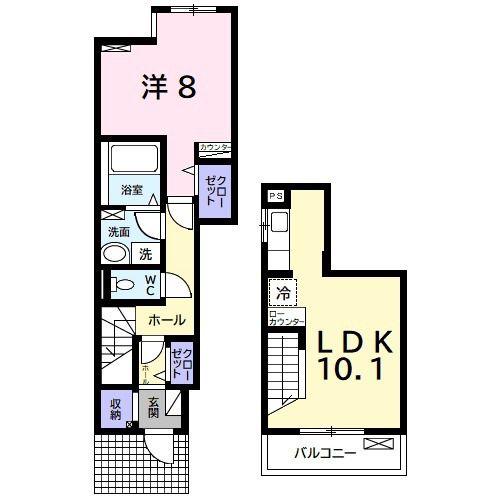 サンヴェール茂原D(1LDK/1階)の間取り写真