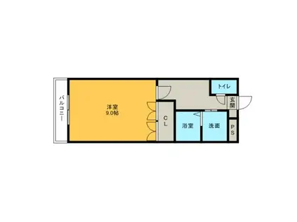 ユースパレスVI(1K/3階)の間取り写真