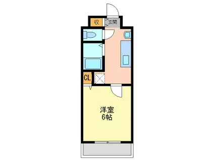 グランパシフィック十三(1K/6階)の間取り写真