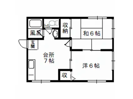 セントラルシティハイム(2DK/2階)の間取り写真