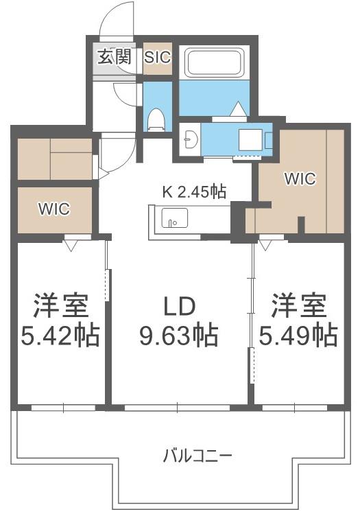 EFFECT CTS(2LDK/5階)の間取り写真