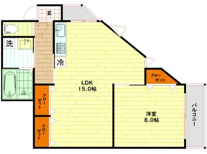 サンアベニュー井門II(1LDK/4階)の間取り写真