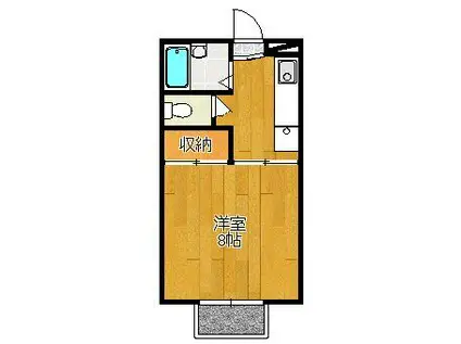 S・プレミール(1K/2階)の間取り写真