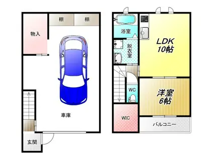 TOMS GARAGE(1LDK/1階)の間取り写真
