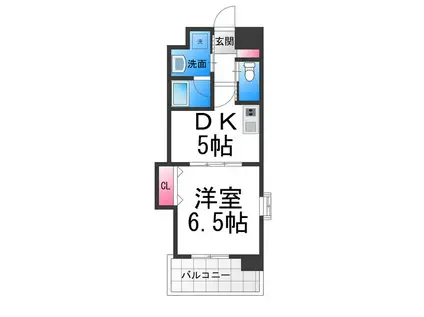 W.O.B.SAKAI(1DK/8階)の間取り写真